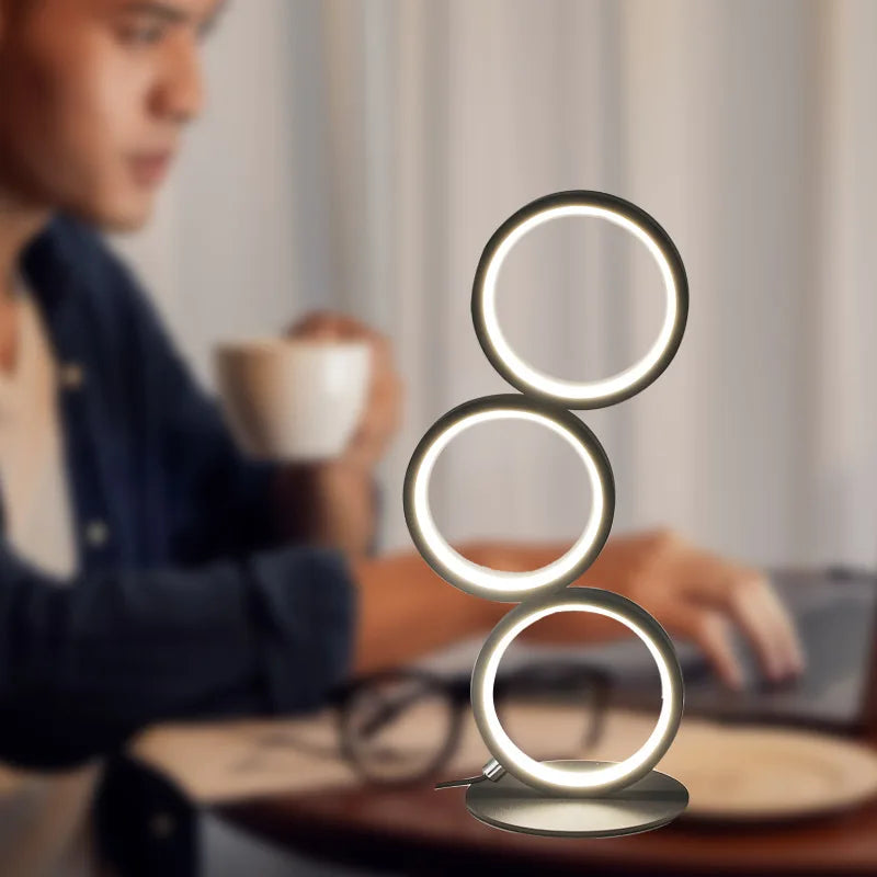 House Vogue™ - LumiRing Touch - A minimalist dimmable table lamp with intelligent touch controls, perfect for bedrooms and living rooms.