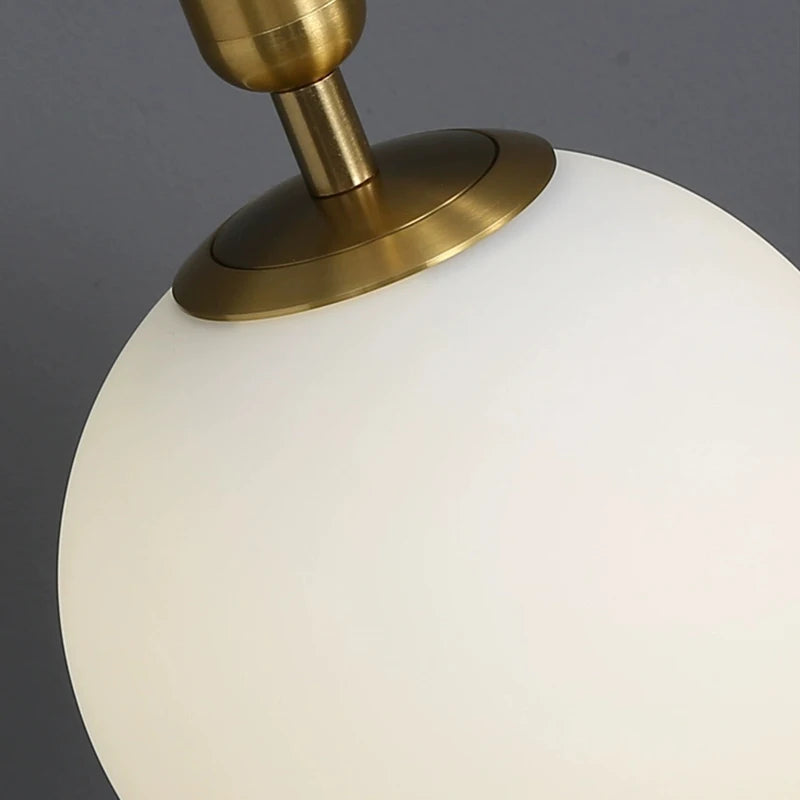 House Vogue™ - LunaSphere Glass Ball Wall Light – Stylish Reading & Bedside Lamp with Brass/Black Sconce