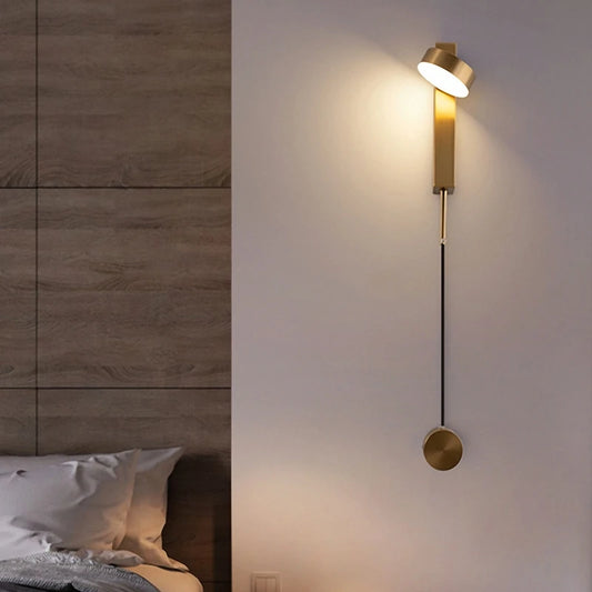 House Vogue™ - GoldAura LED Wall Light – Creative Dimmable Long Line Design for Bedroom & Aisle