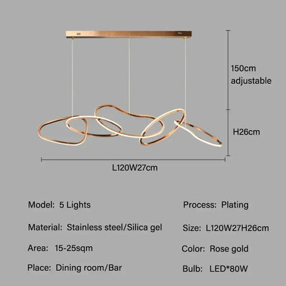 House Vogue™ - Radiant Bloom - Luxurious Rose Gold LED Chandelier for Modern Living