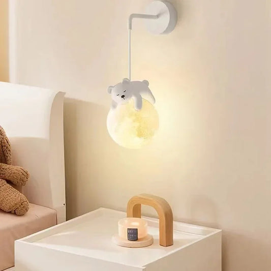 House Vogue™ - LunaGlow Modern LED Wall Lamp – Creative Moon Light for Bedroom & Kids Room