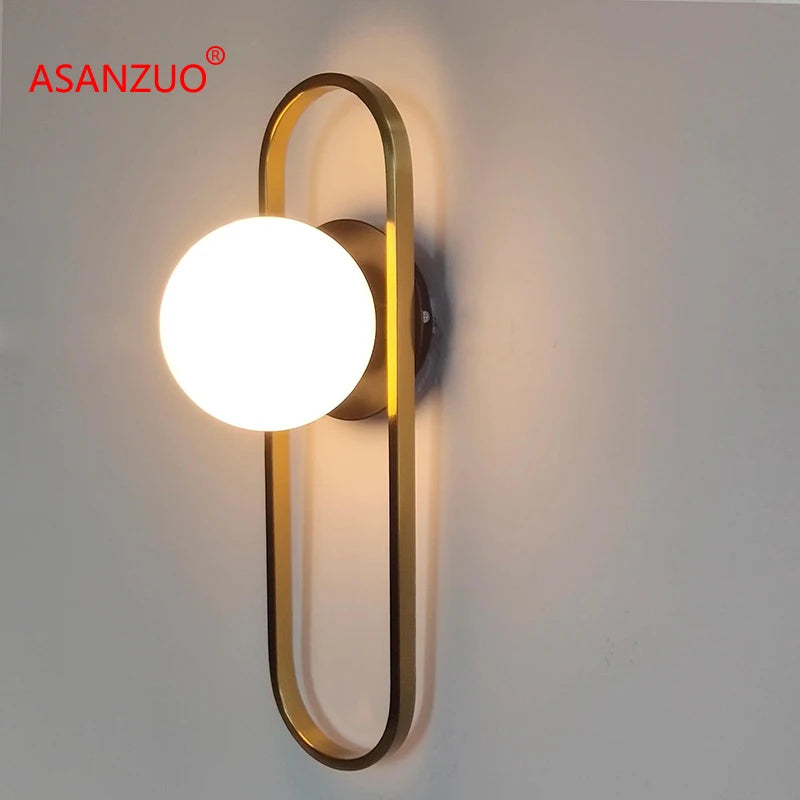 House Vogue™ - BrassBeam Glass LED Wall Light – Stylish Sconce for Living Rooms, Bathrooms & Dining