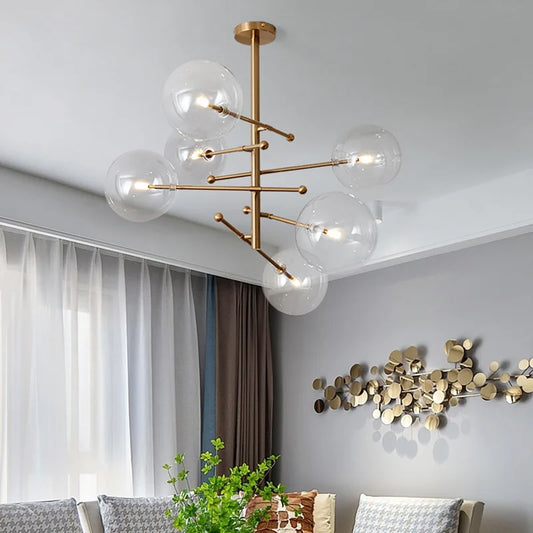 House Vogue™ - Crystal Pop: Modern Hanging Lamp with Glass Bubbles