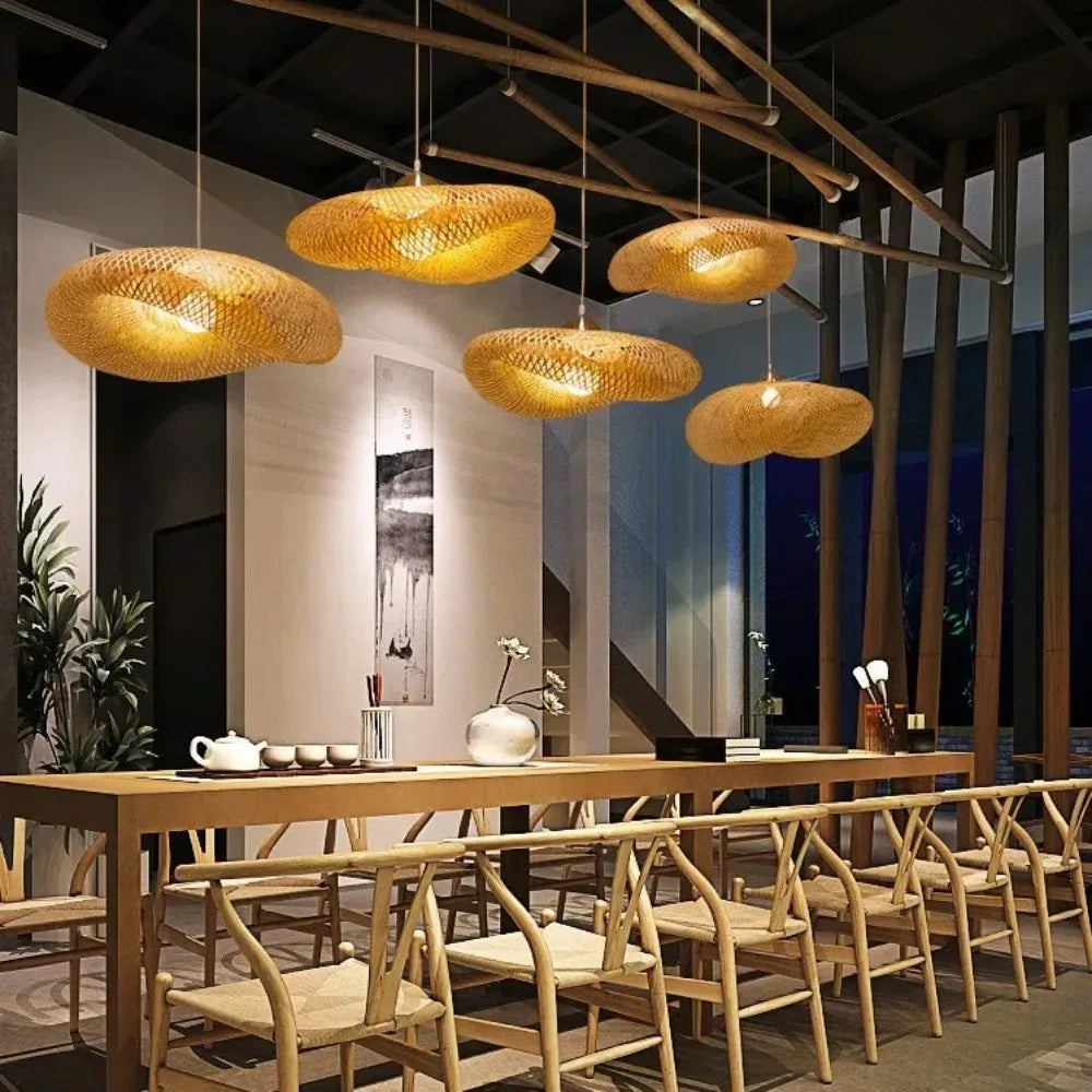 House Vogue™ - Handmade Nordic Rattan Bamboo Pendant Light for Kitchen & Dining