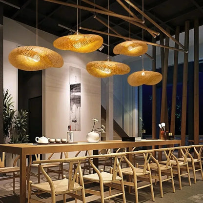 House Vogue™ - Handmade Nordic Rattan Bamboo Pendant Light for Kitchen & Dining