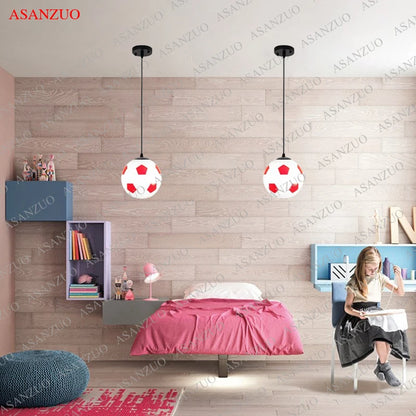 House Vogue™ - Kickoff LED Football Pendant Light – Unique Ceiling Lamp for Boys' Bedroom & Playroom Decor