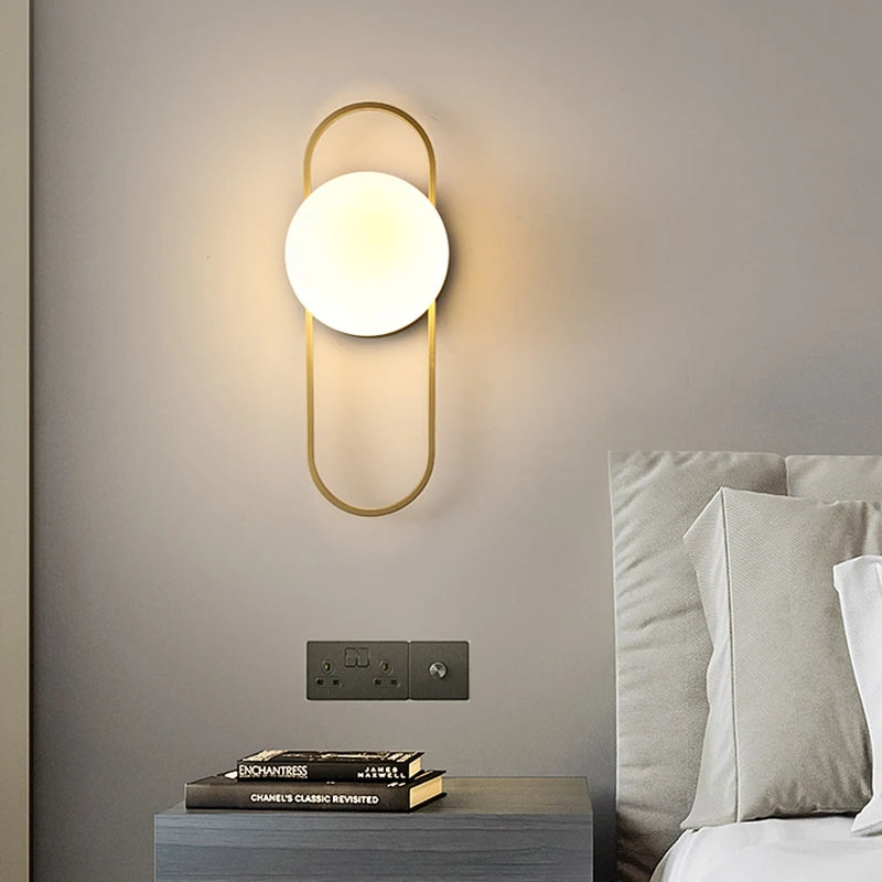 House Vogue™ - BrassBeam Glass LED Wall Light – Stylish Sconce for Living Rooms, Bathrooms & Dining