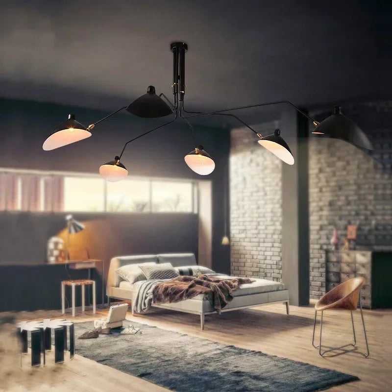 House Vogue™ - Luxe Spider: Multi-Head Black Ceiling Lamp for Stylish Spaces