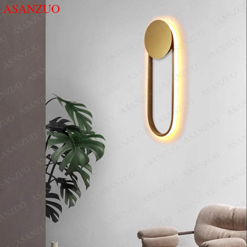 House Vogue™ - GoldRing LED Wall Light – Elegant Nordic Sconce for Living Room & Bedroom