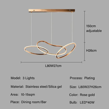 House Vogue™ - Radiant Bloom - Luxurious Rose Gold LED Chandelier for Modern Living