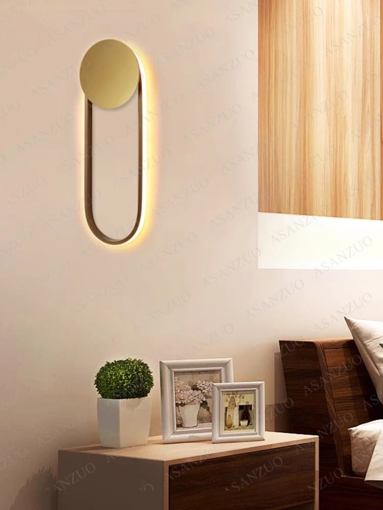 House Vogue™ - GoldRing LED Wall Light – Elegant Nordic Sconce for Living Room & Bedroom