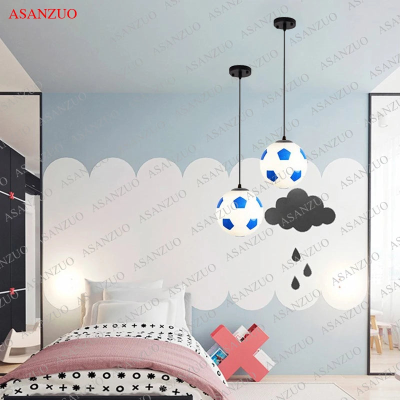 House Vogue™ - Kickoff LED Football Pendant Light – Unique Ceiling Lamp for Boys' Bedroom & Playroom Decor